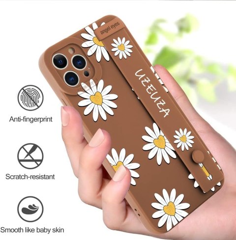 ETUI IPHONE 13 PRO 6.1' PLECKI KWIATY BRĄZ