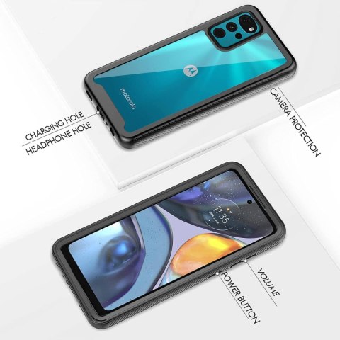 ETUI MOTOROLA MOTO G22 PRZEZROCZYSTE 360 +SZKŁO