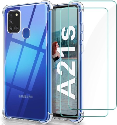 ETUI SAMSUNG GALAXY A21S 2X SZKŁO HARTOWANE OCHRONNE