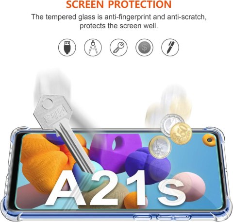 ETUI SAMSUNG GALAXY A21S 2X SZKŁO HARTOWANE OCHRONNE