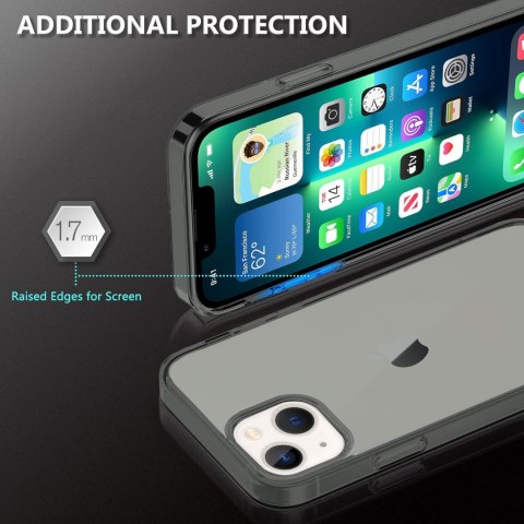 ETUI SILIKONOWE APPLE IPHONE 13/14 6.10" SZARE PRZYDYMIONE PLECKI +SZKŁO