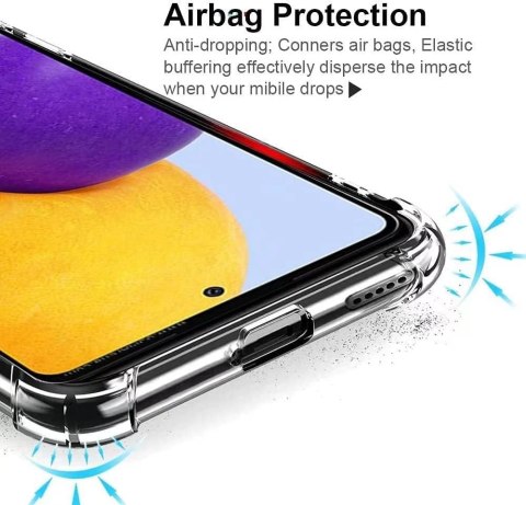 ETUI SILIKONOWE DO SAMSUNG GALAXY A72 6.70" TRANSPARENTNE WZMOCNIONE ROGI