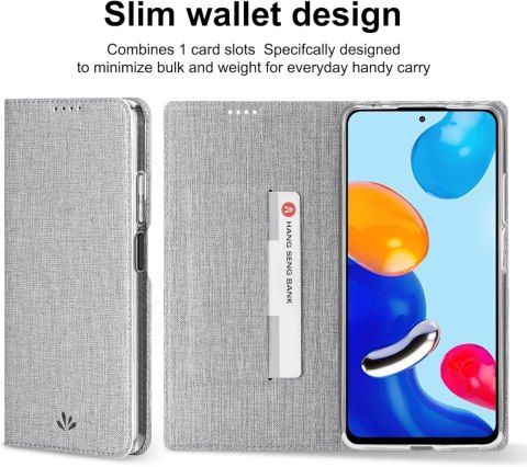 ETUI Z KLAPKĄ XIAOMI REDMI NOTE 11 PRO 4G/NOTE 11 PRO 2022 CASE SZARY