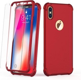 PLECKI MOCNE ETUI SZKŁO IPHONE XS MAX 6,5' CZERWONY