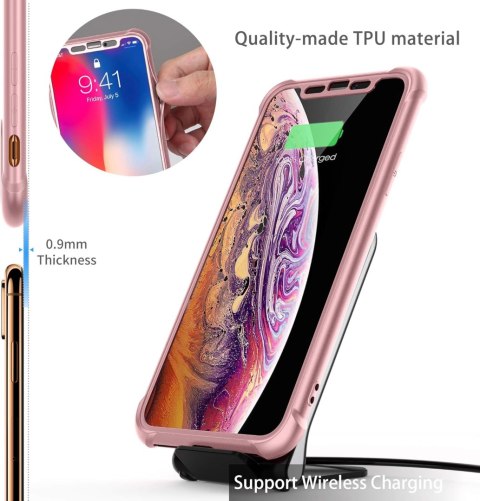 PLECKI MOCNE ETUI SZKŁO IPHONE XS MAX 6,5' RÓŻOWE PLECKI MOCNE ETUI SZKŁO IPHONE XS MAX 6,5' RÓŻOWE