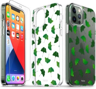 ZESTAW ETUI +SZKŁO HARTOWANE APPLE IPHONE 12/12 PRO LISTKI BROKAT A2172