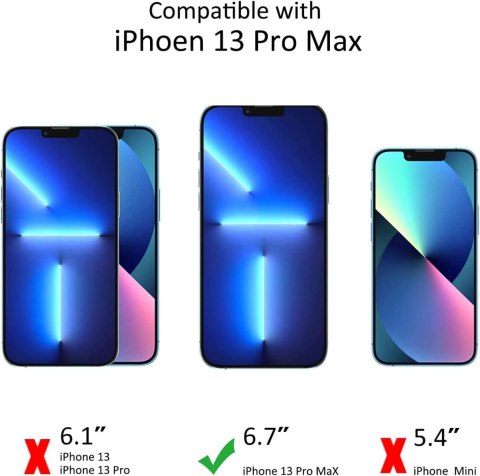 3x SZKŁO HARTOWANE APPLE IPHONE 13 PRO MAX 6.7" CZARNE RAMKI WYSOKA OCHRONA