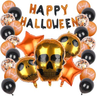 BALONY HALLOWEEN DEKORACJA DUŻY ZESTAW 28 SZTUK