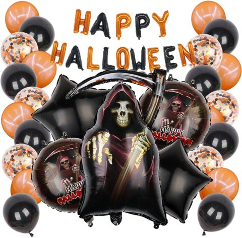 BALONY HALLOWEEN ZESTAW DEKORACJI 28 SZTUK