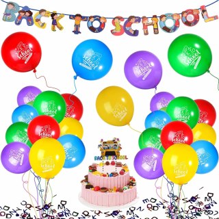 BALONY ZESTAW DEKORACJI BACK TO SCHOOL 20 SZTUK