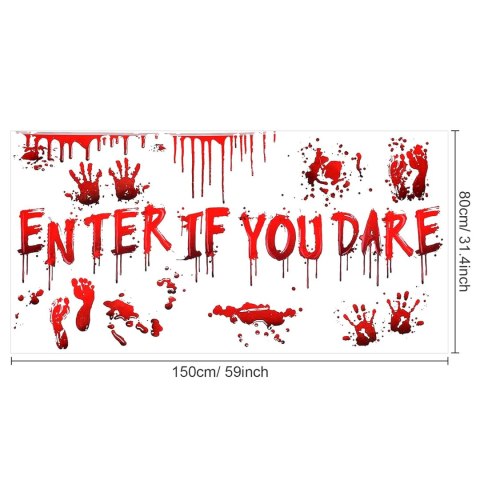 BANER NA HALLOWEEN KRWAWY NAPIS do zabawy 150x80cm