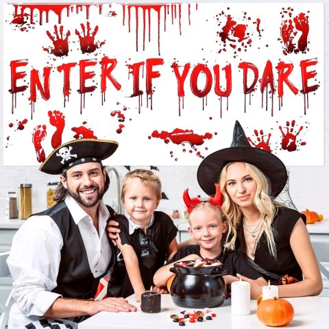 BANER NA HALLOWEEN KRWAWY NAPIS do zabawy 150x80cm