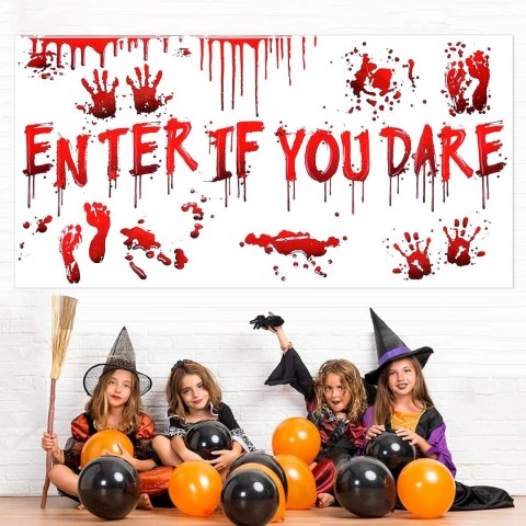 BANER NA HALLOWEEN KRWAWY NAPIS do zabawy 150x80cm