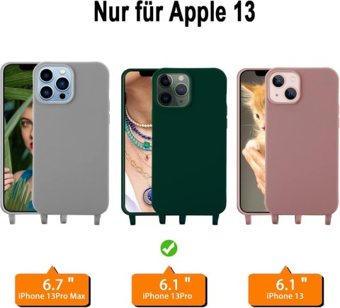 ETUI APPLE IPHONE 13 PRO 6.1" CASE SILIKONOWY ZIELONY +2x SZKŁO HARTOWANE