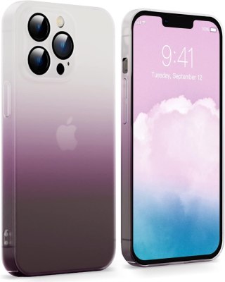 ETUI APPLE IPHONE 14 PRO 6.1" BIAŁO FIOLETOWE OMBRE +ZAWIESZKA