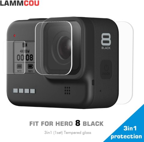 ETUI GoPro HERO 8 SILIKONOWE CZERWONE 3X SZKŁO