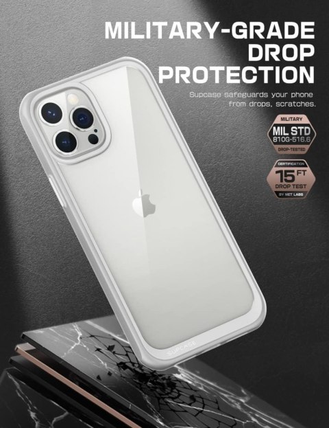 ETUI IPHONE 13 PRO 6.1' HYBRYDOWE PLECKI SZARY BOK