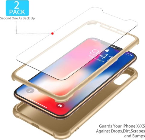 ETUI IPHONE XS MAX 6,5' SZKŁO HARTOWANE ZŁOTY