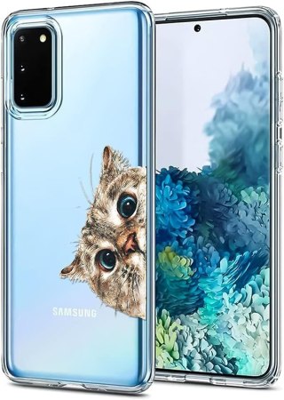 ETUI PRZEŹROCZYSTE KOT SAMSUNG GALAXY S20 FE SZKŁO EKRAN