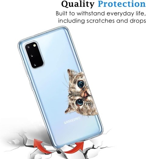 ETUI PRZEŹROCZYSTE KOT SAMSUNG GALAXY S20 FE SZKŁO EKRAN