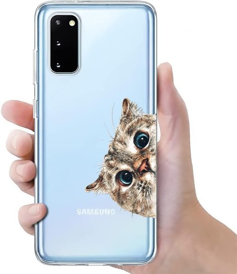 ETUI PRZEŹROCZYSTE KOT SAMSUNG GALAXY S20 FE SZKŁO EKRAN