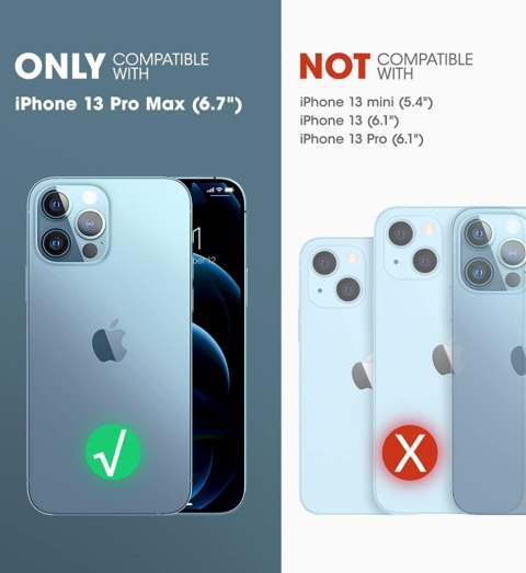 ETUI PRZEŹROCZYSTE NIEBIESKIE IPHONE 13 PRO MAX 6.7' SZKŁO EKRAN