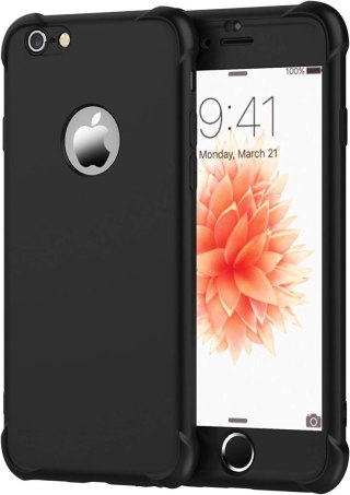 ETUI SILIKONOWE I SZKŁO IPHONE 6/6S CZARNE MOCNE