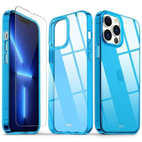 ETUI +SZKŁO HARTOWANE DO APPLE IPHONE 13 PRO NIEBIESKIE SOLIDNE ZESTAW