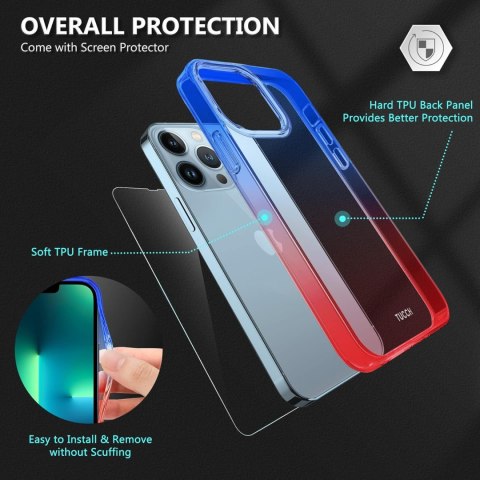 ETUI +SZKŁO HARTOWANE DO APPLE IPHONE 13 PRO NIEBIESKIE SOLIDNE ZESTAW