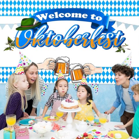 GIRLANDA DEKORACJA FESTIWAL OKTOBERFEST TŁO DUŻE 180x110 cm