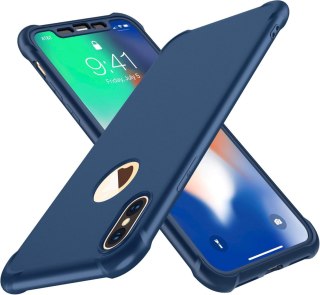 PLECKI ETUI IPHONE XS MAX 6,5' NIEBIESKI SZKŁO