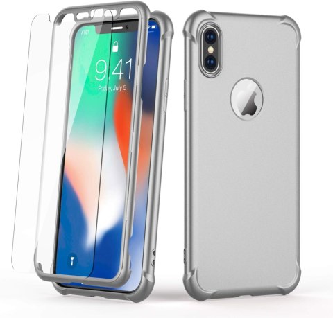 PLECKI ETUI SZKŁO IPHONE XS MAX 6,5' SREBRNY