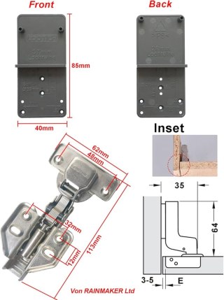 ZAWIAS MEBLOWY WPUSZCZANY CICHY DOMYK 110° ⌀35mm x8