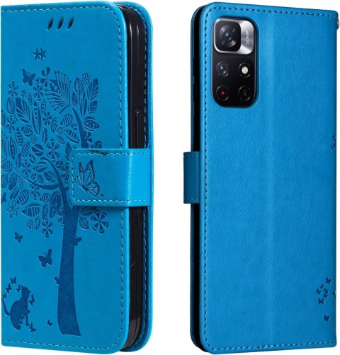 ETUI POKROWIEC DO XIAOMI REDMI NOTE 11 4G NIEBIESKIE Z KLAPKĄ 2x SZKŁO