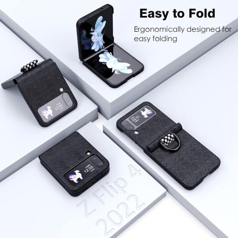 ETUI POKROWIEC DO SAMSUNG GALAXY Z FLIP 4 CZARNE SKŁADANE Z PIERŚCIENIEM ETUI POKROWIEC DO SAMSUNG GALAXY Z FLIP 4 CZARNE SKŁADANE Z PIERŚCIENIEM