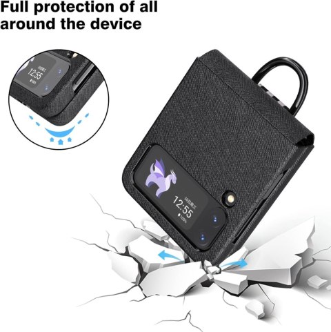ETUI POKROWIEC DO SAMSUNG GALAXY Z FLIP 4 CZARNE SKŁADANE Z PIERŚCIENIEM ETUI POKROWIEC DO SAMSUNG GALAXY Z FLIP 4 CZARNE SKŁADANE Z PIERŚCIENIEM