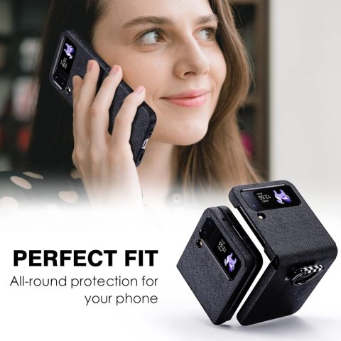 ETUI POKROWIEC DO SAMSUNG GALAXY Z FLIP 4 CZARNE SKŁADANE Z PIERŚCIENIEM ETUI POKROWIEC DO SAMSUNG GALAXY Z FLIP 4 CZARNE SKŁADANE Z PIERŚCIENIEM