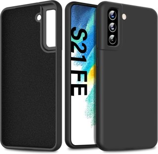 ETUI SILIKONOWE CZARNE MATOWE SAMSUNG GALAXY S21 FE 5G WYTRZYMAŁE SM-G990B