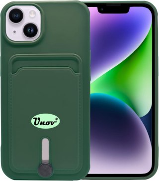 ETUI SILIKONOWE DO APPLE IPHONE 14 PLUS ZIELONE +MIEJSCE NA KARTY PORTFEL