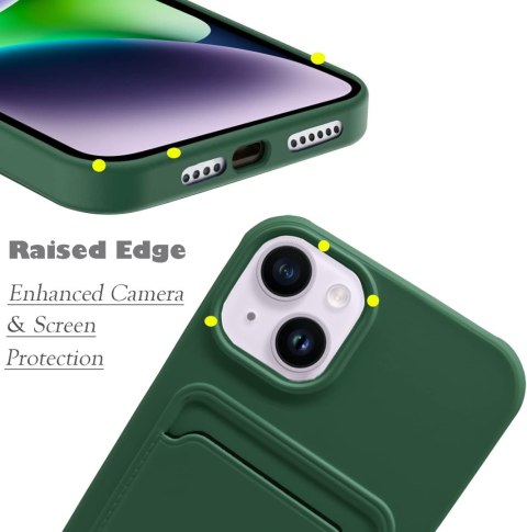 ETUI SILIKONOWE DO APPLE IPHONE 14 PLUS ZIELONE +MIEJSCE NA KARTY PORTFEL ETUI SILIKONOWE DO APPLE IPHONE 14 PLUS ZIELONE +MIEJSCE NA KARTY PORTFEL