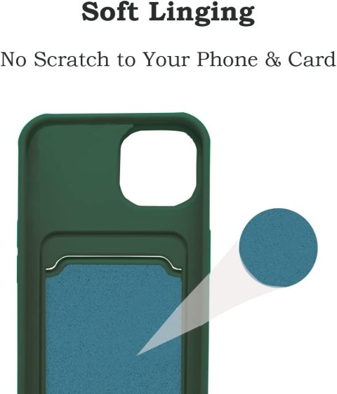 ETUI SILIKONOWE DO APPLE IPHONE 14 PLUS ZIELONE +MIEJSCE NA KARTY PORTFEL ETUI SILIKONOWE DO APPLE IPHONE 14 PLUS ZIELONE +MIEJSCE NA KARTY PORTFEL