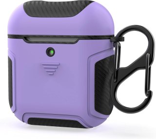 ETUI TWARDE SILIKON AIRPODS 1/2 FIOLETOWE CZARNE