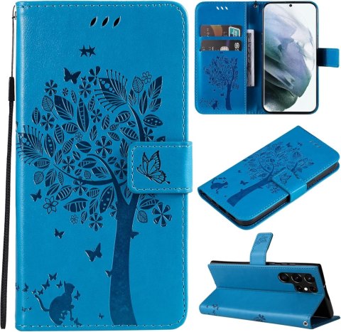 ETUI Z KLAPKĄ NIEBIESKIE SAMSUNG GALAXY S22 ULTRA+ZAWIESZKA NA RĘKĘ SM-S908 ETUI Z KLAPKĄ NIEBIESKIE SAMSUNG GALAXY S22 ULTRA+ZAWIESZKA NA RĘKĘ SM-S908