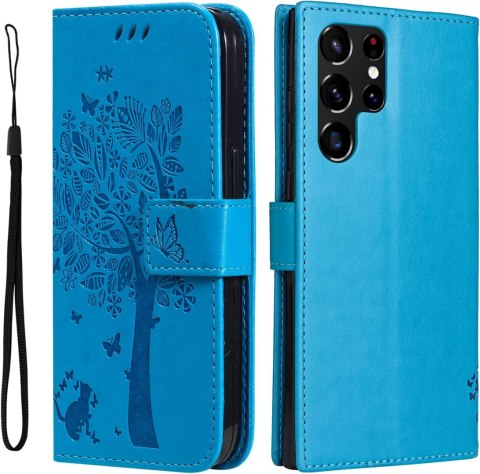 ETUI Z KLAPKĄ NIEBIESKIE SAMSUNG GALAXY S22 ULTRA+ZAWIESZKA NA RĘKĘ SM-S908 ETUI Z KLAPKĄ NIEBIESKIE SAMSUNG GALAXY S22 ULTRA+ZAWIESZKA NA RĘKĘ SM-S908