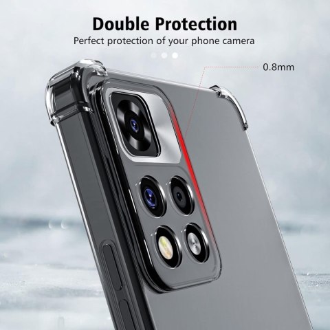 ETUI BEZBARWNE XIAOMI REDMI NOTE 11 +2x SZKŁO HARTOWANE +OCHRONA APARATU