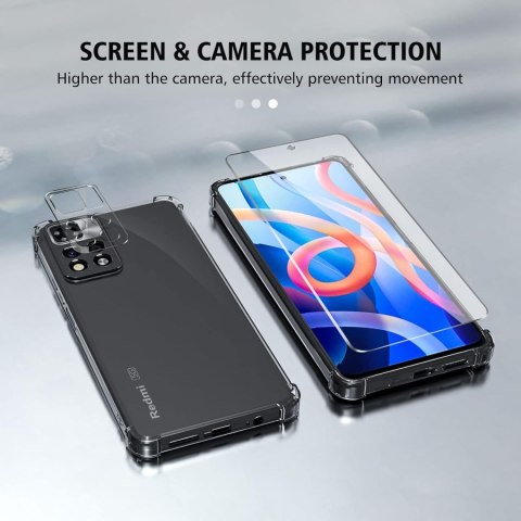 ETUI BEZBARWNE XIAOMI REDMI NOTE 11 +2x SZKŁO HARTOWANE +OCHRONA APARATU