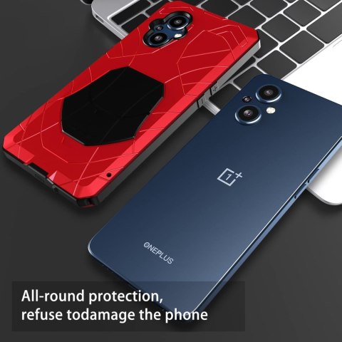 ETUI BUMPER CZERWONY ONEPLUS NORD N20 5G METALOWY WZMOCNIONY ‎CPH2459