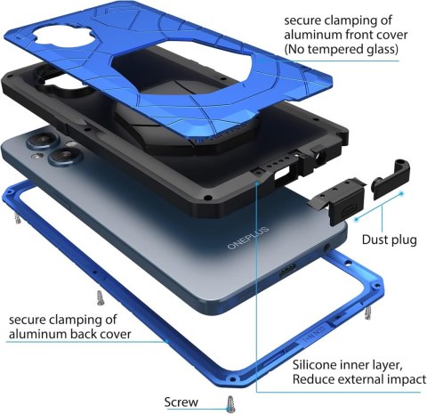 ETUI BUMPER NIEBIESKI ONEPLUS NORD N20 5G METALOWY WZMOCNIONY ‎CPH2459