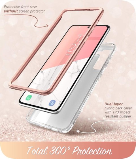 ETUI BUMPER SAMSUNG GALAXY S21 5G RÓŻOWE ROSE GOLD MARMUREK SM-G991B