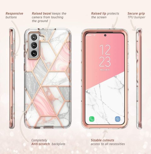 ETUI BUMPER SAMSUNG GALAXY S21 5G RÓŻOWE ROSE GOLD MARMUREK SM-G991B